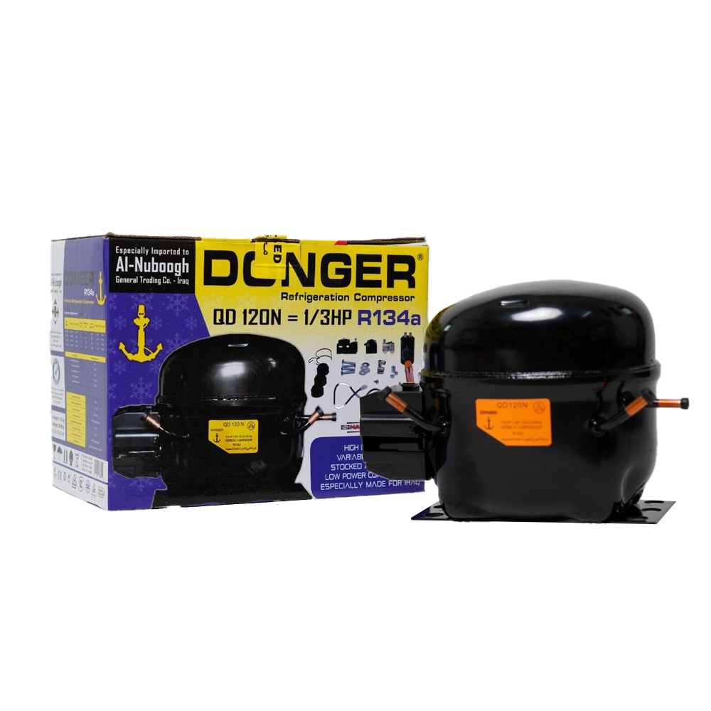 Donger QD120N hermetic compressor, 1/3 HP (R134a)