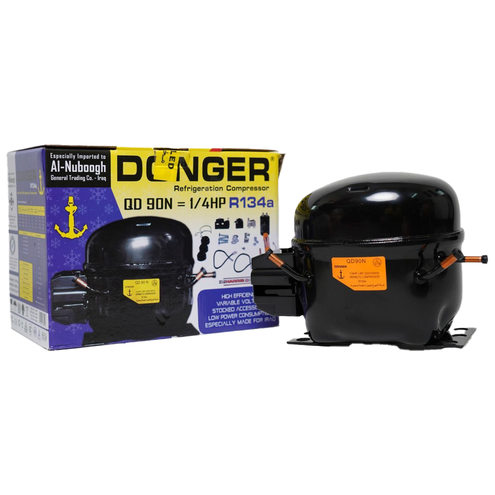 Donger QD90N hermetic compressor, 1/4 HP (R134a)