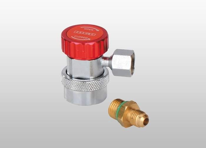 R134a quick-connect service coupler, red (high side)