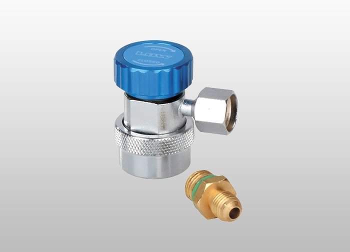 R134a quick-connect service coupler, blue (low side)