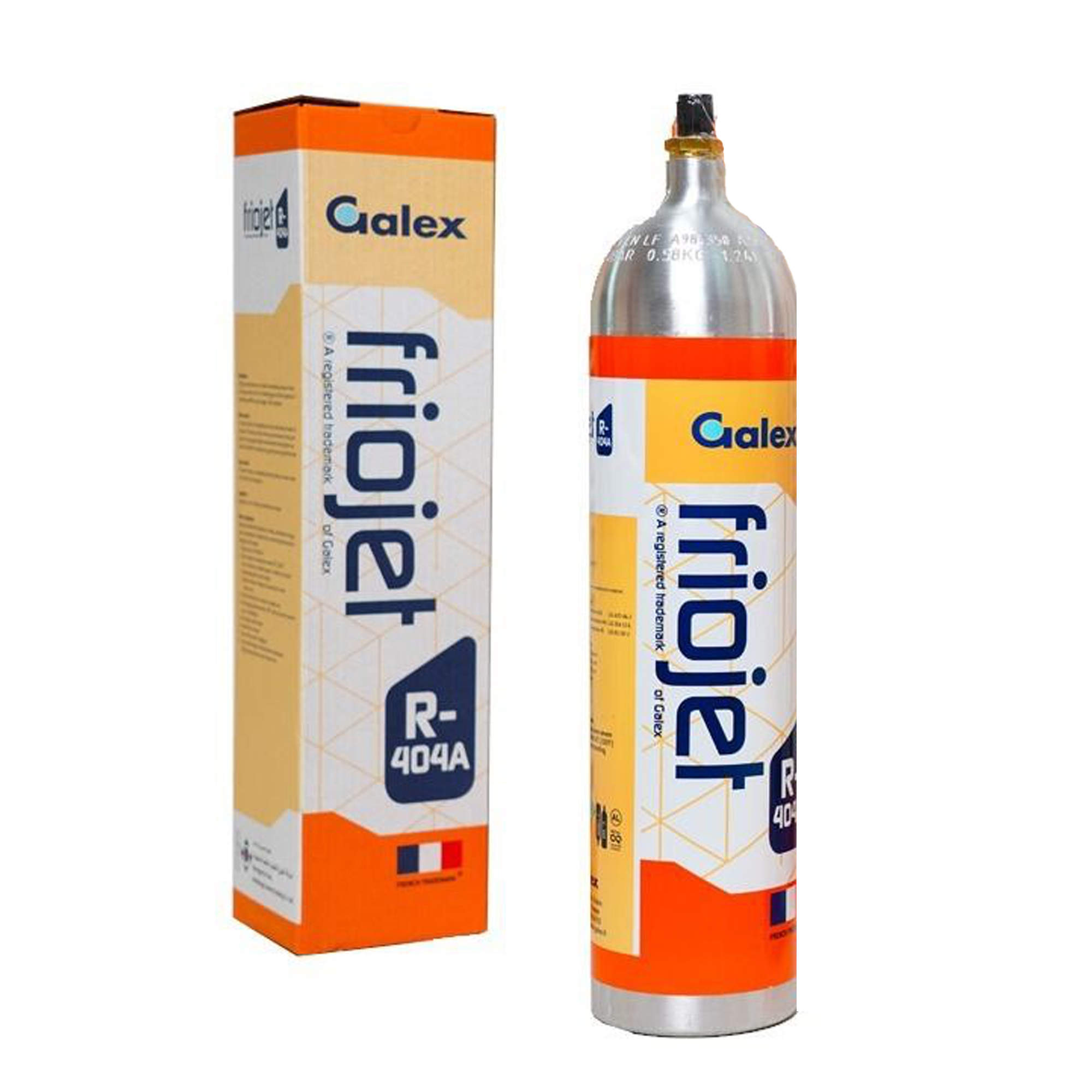 Friojet R-404A refrigerant gas, small aluminum cylinder