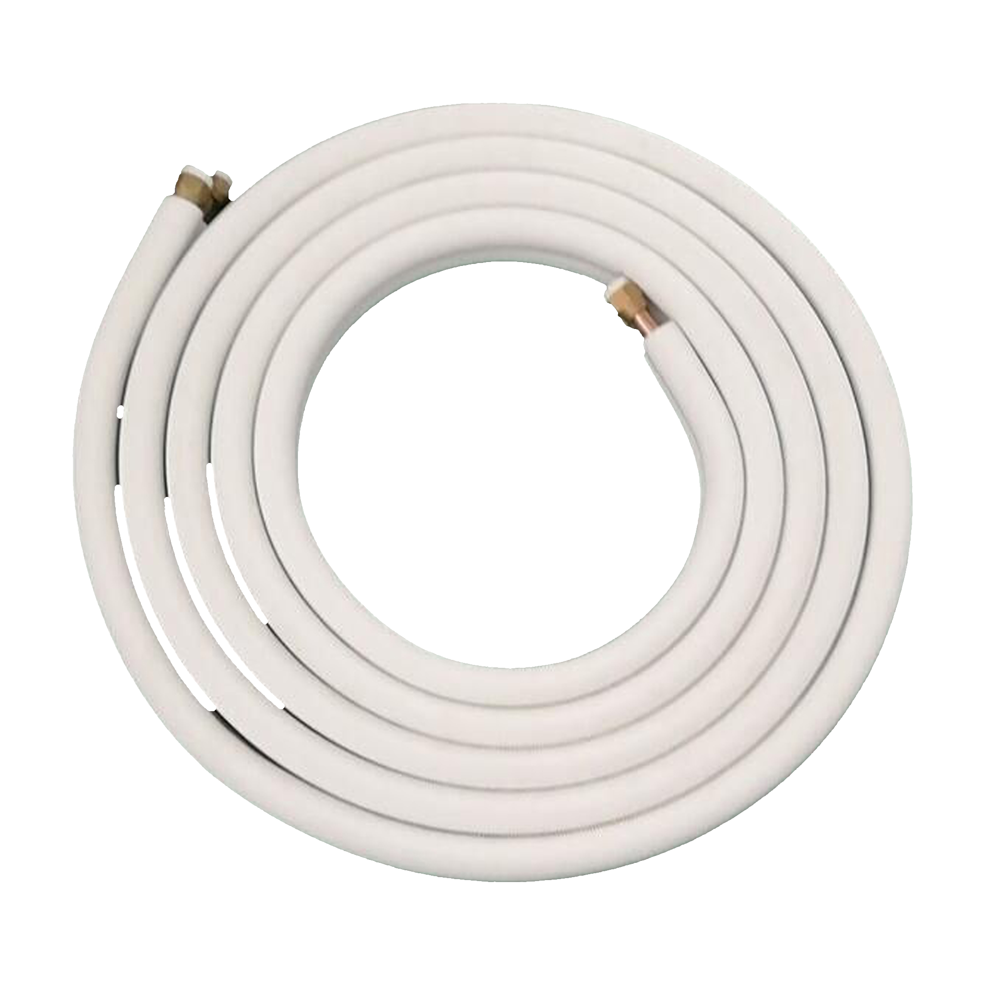 Insulated copper refrigerant tube pair, flare-fitted