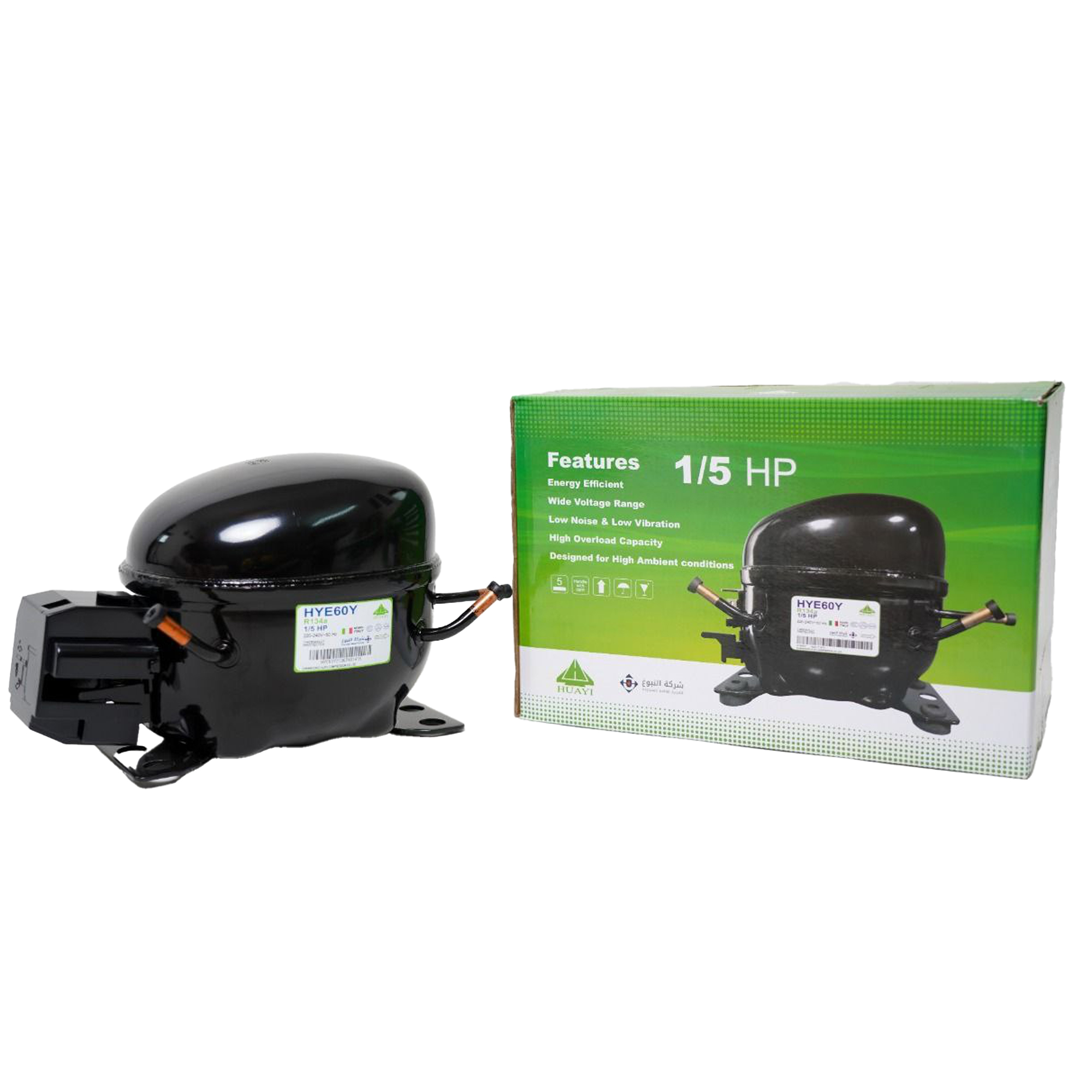 Huayi HYE60Y Hermetic Compressor — 1/5 HP (R134a)